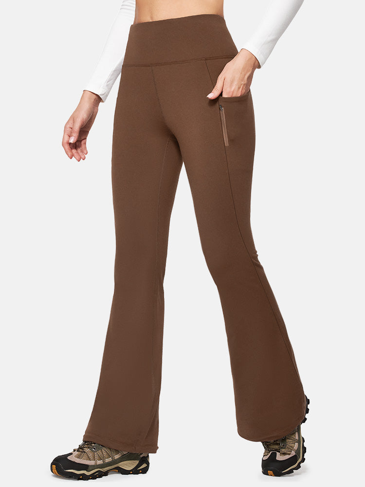 HeatLab™ Fleece Lined Flare Pants Chestnut Brown
