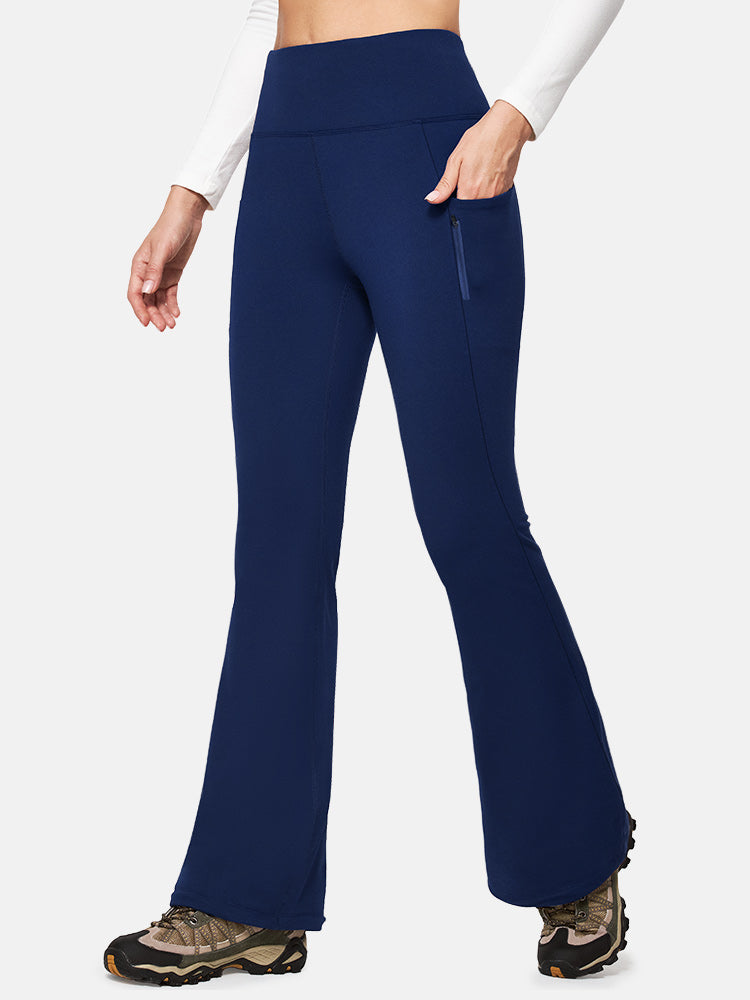 Esobo Girl's Leggings High Waisted Flare Pants Yoga Bootcut Pants Solid  Color Full Length Bell Bottoms