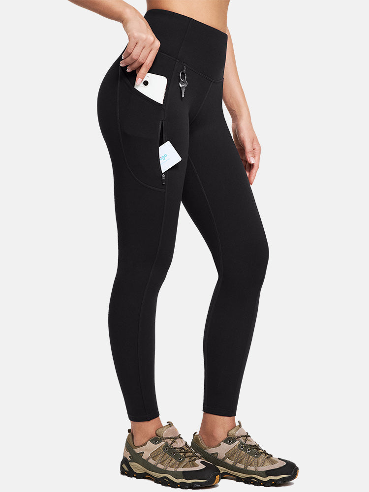 IUGA HeatLAB™ Fleece Lined Leggings With Pockets - Black / XS