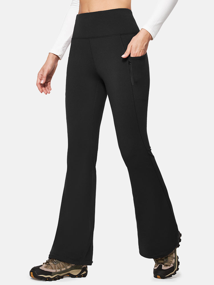 HeatLab™ Fleece Lined Flare Pants Black