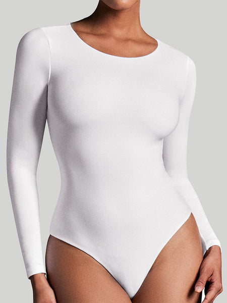 IUGA ButterLAB™ Long Sleeve V Neck Bodysuits for Women - Merlot / S