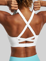 ButterLab™ Criss-Cross Back Sports Bras White