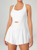 Padded Tummy Control Athletic Romper White