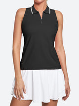 UPF 50+ Sleeveless Golf Shirts Black