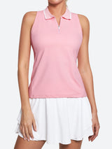 UPF 50+ Sleeveless Golf Shirts Pink