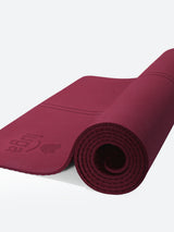 Non-Slip Yoga Mat With Alignment Lines Red
