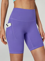 8'' No Front Seam Biker Shorts Lavender