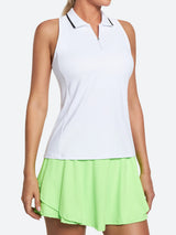 UPF 50+ Sleeveless Golf Shirts White