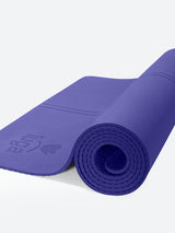 Non-Slip Yoga Mat With Alignment Lines Purple