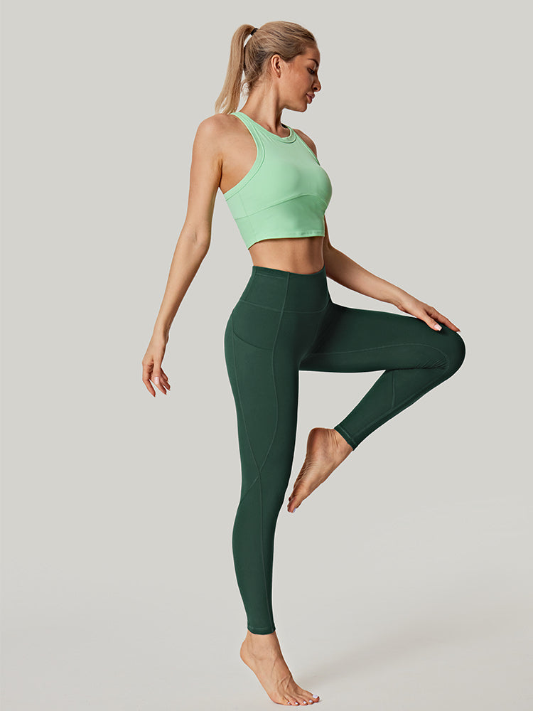 OMKAGI Women Ribbed Workout Sets Seamless Strappy Sport Bra Butt Lifting  Leggings Outfits(M,04-Apricot Pok) - Yahoo Shopping