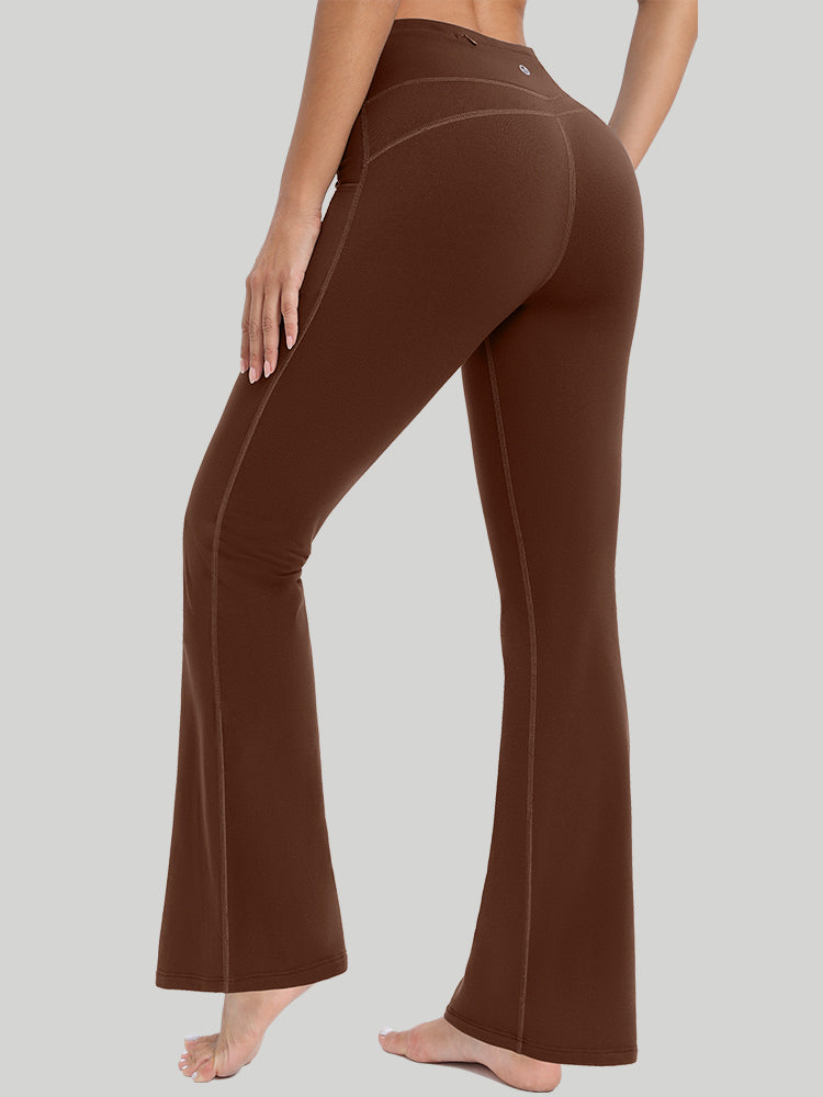 HeatLab™ Fleece Lined Bootcut Yoga Pants Brown