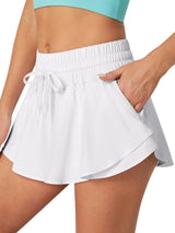 Quick Dry Flowy Athletic Shorts White