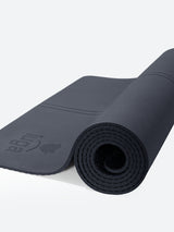 Non-Slip Yoga Mat With Alignment Lines Gray