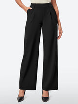 IUGA Wide Leg Pull On Stretchy Work Pants With Pockets - IUGA