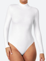 ButterLab™ Long Sleeve Mock Turtle Neck Bodysuits White