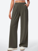 IUGA High Waisted Waffle Wide Leg Work Pants