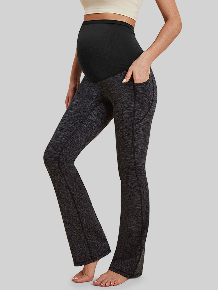 Black Maternity Pants with Pockets - Low Rise