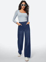 IUGA High Waist Pull On Wide Leg Jeans