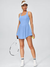Adjustable Straps Tennis Dress Light Blue