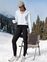 IUGA HeatLab® Fleece Lined No Front Seam Leggings with Pockets