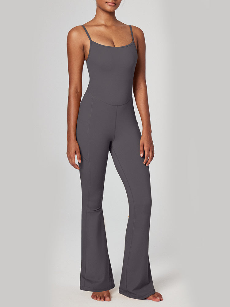 Flare Jumpsuits Gray