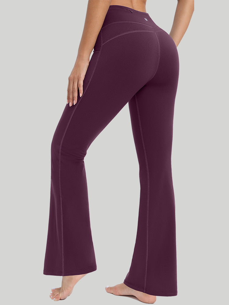 HeatLab™ Fleece Lined Bootcut Yoga Pants  Maroon