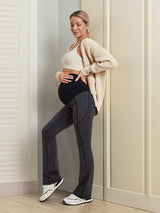 HeatLab™ Fleece Lined Bootcut Maternity Pants Spacedye Mattblack