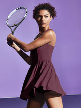 Adjustable Straps Tennis Dress Dark Purple