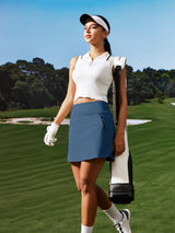 High Waist Golf Skirts Blue