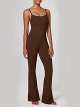 Flare Jumpsuits Brown