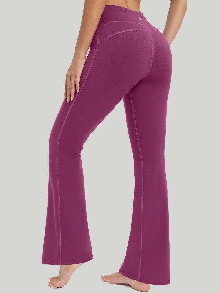 HeatLab™ Fleece Lined Bootcut Yoga Pants Maroon