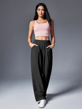 IUGA High Waisted Waffle Wide Leg Work Pants