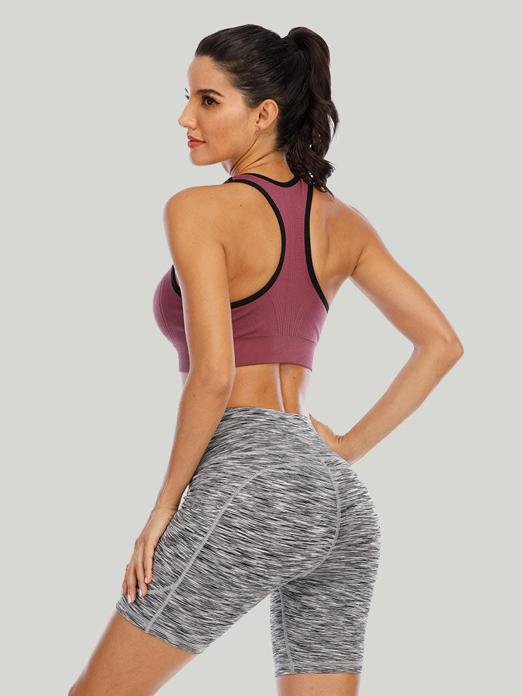  Nedal Yoga Athletic Outfits High Impact Racerback Bra