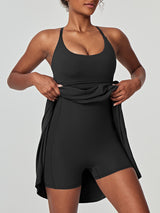 High Split Women's Tennis Dress Black