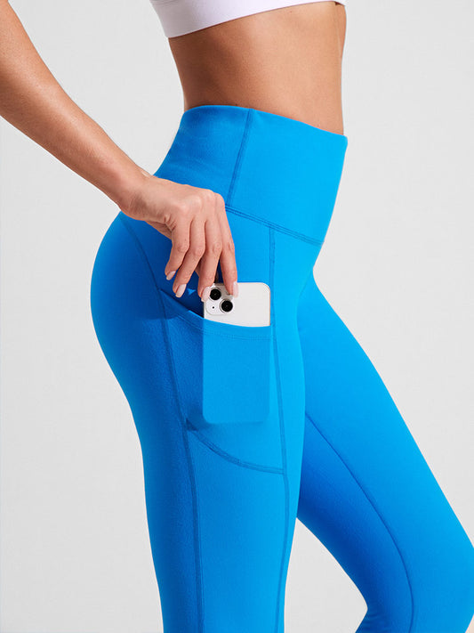 IUGA High Waist Yoga Pants Tummy Control Leggings With Pockets - Navy Blue  / XS