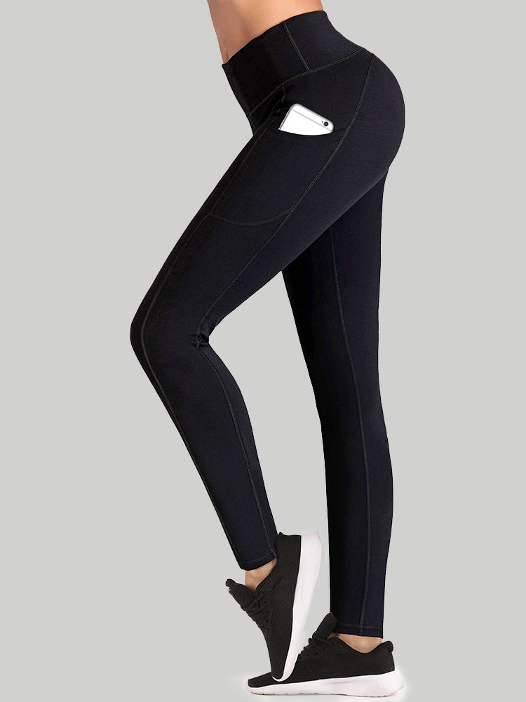 Women's Thermal Fleece Lined Leggings High Waisted Winter Yoga Pants with  Pockets 
