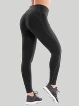 Fleece Lined Water Resistant Double Pocket Leggings Black