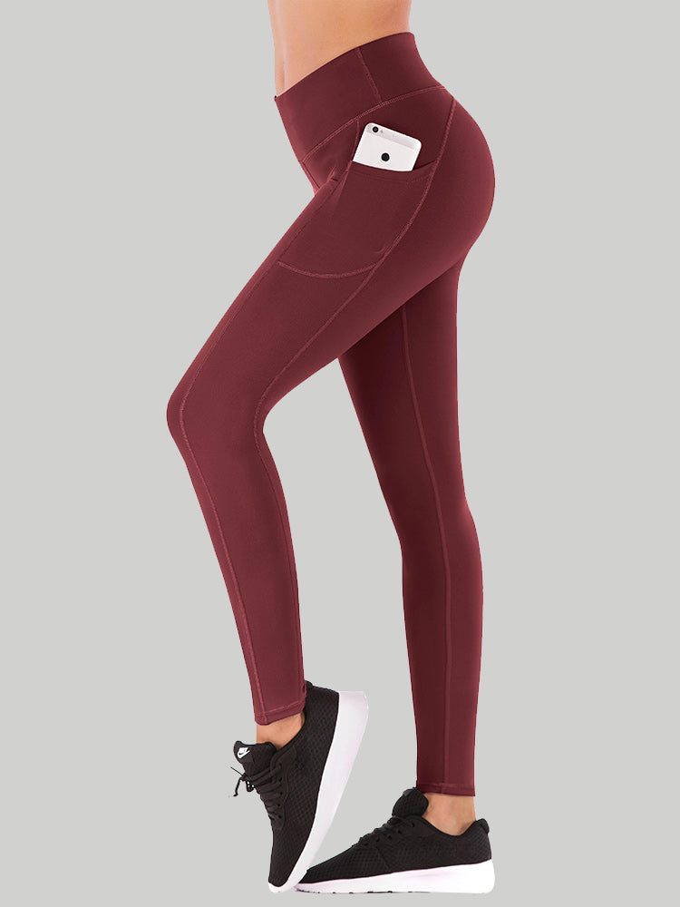 Fleece Lined Leggings with Pockets for Women Thermal Yoga Pants