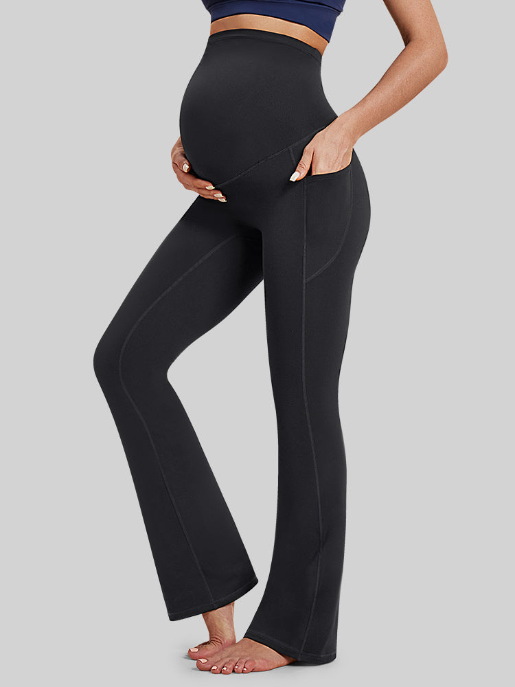 HeatLab™ Fleece Lined Bootcut Maternity Pants Black