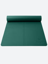 Non-Slip Yoga Mat With Alignment Lines Dark Green