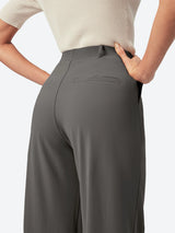 IUGA Wide Leg Pull On Stretchy Work Pants With Pockets