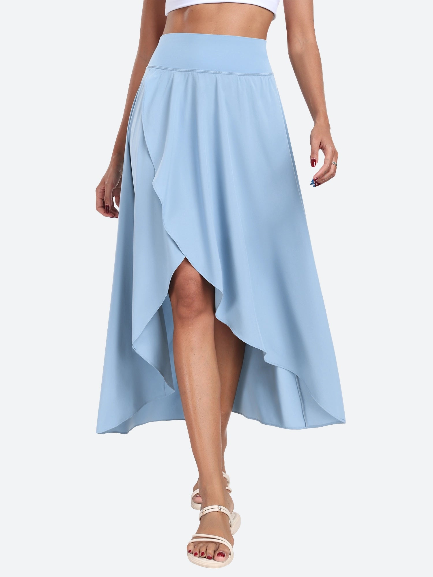 High Waist Flowy Skirts Blue