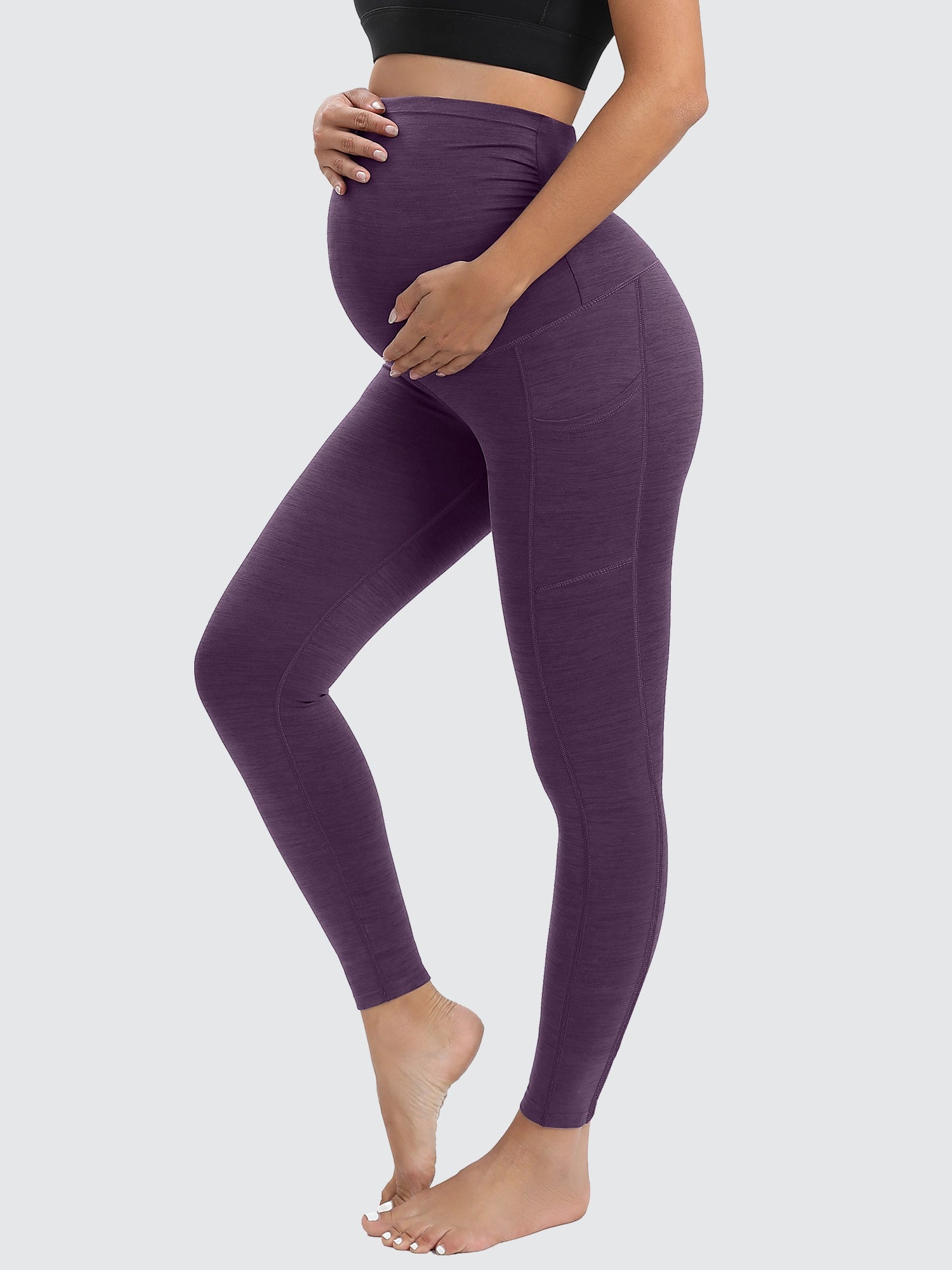 IUGA Supcream Buttery-soft Maternity Legging With Pockets purple