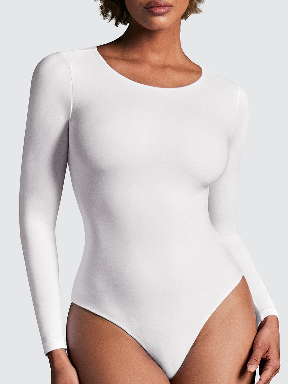 ButterLab™ Long Sleeve Crew Neck Bodysuits White