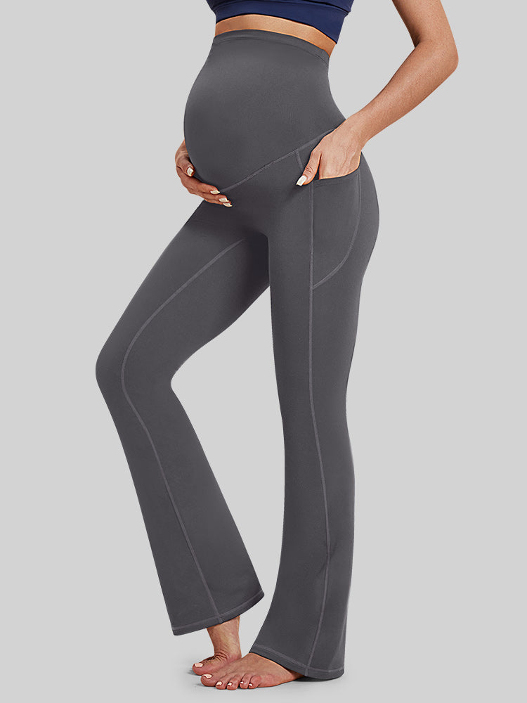 HeatLab™ Fleece Lined Bootcut Maternity Pants Dark Gray