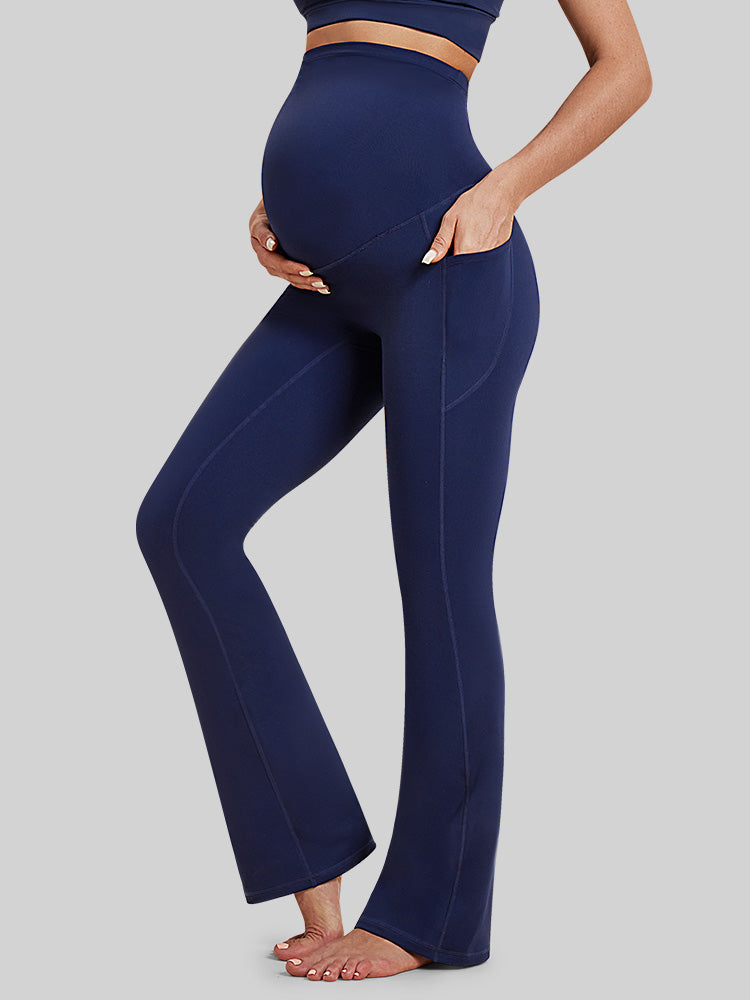 HeatLab™ Fleece Lined Bootcut Maternity Pants Navy Blue