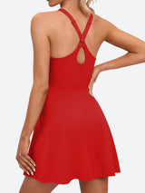 IUGA Tennis Dress With Built in Shorts & Bra Bright Red