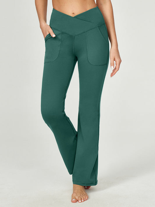 High Rise Flared Beyond Yoga Flare Pants With Waistband Pocket