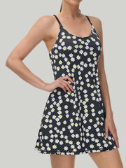 Posijego Women's Tennis Dress Built-In Shorts Bra Pads Sleeveless Spaghetti  Strap Golf Dress Trendy Mini Dress 