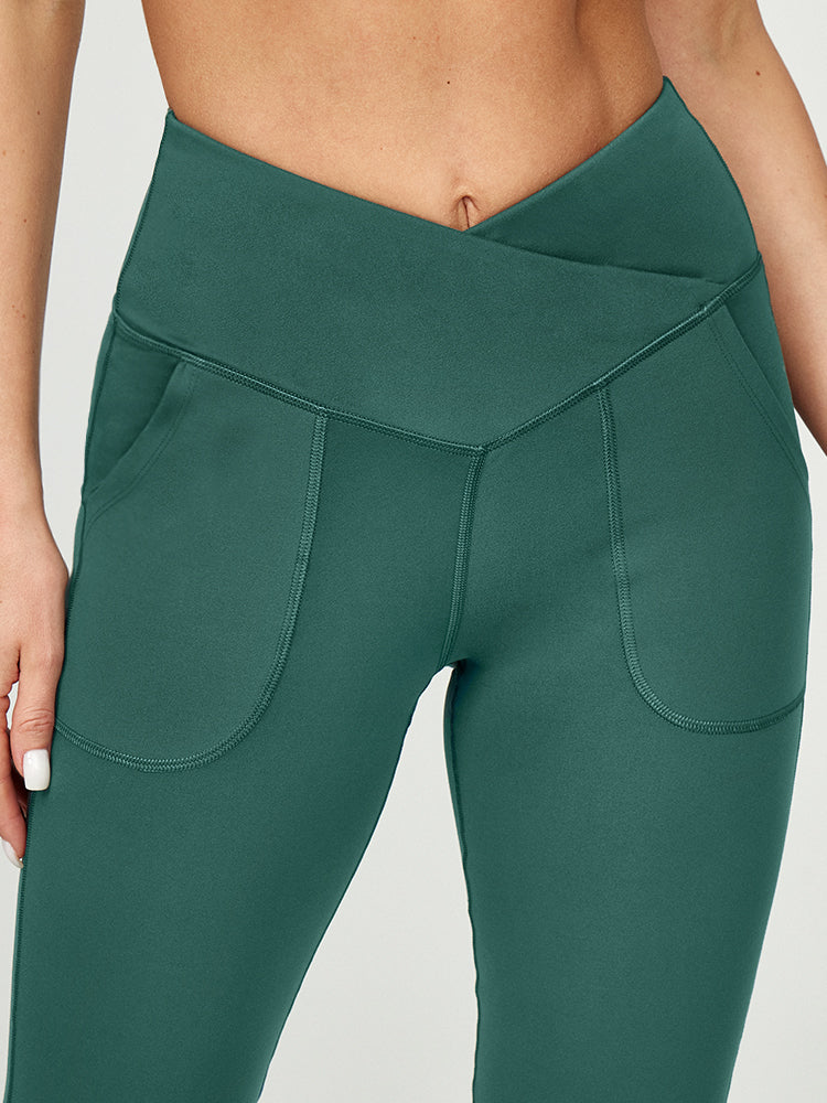 IUGA Bootcut Yoga Pants with Pockets for Women High Waist Workout Bootleg Pants  Tummy Control, 4 Pockets Work Pants for Women, Black, L price in UAE,  UAE